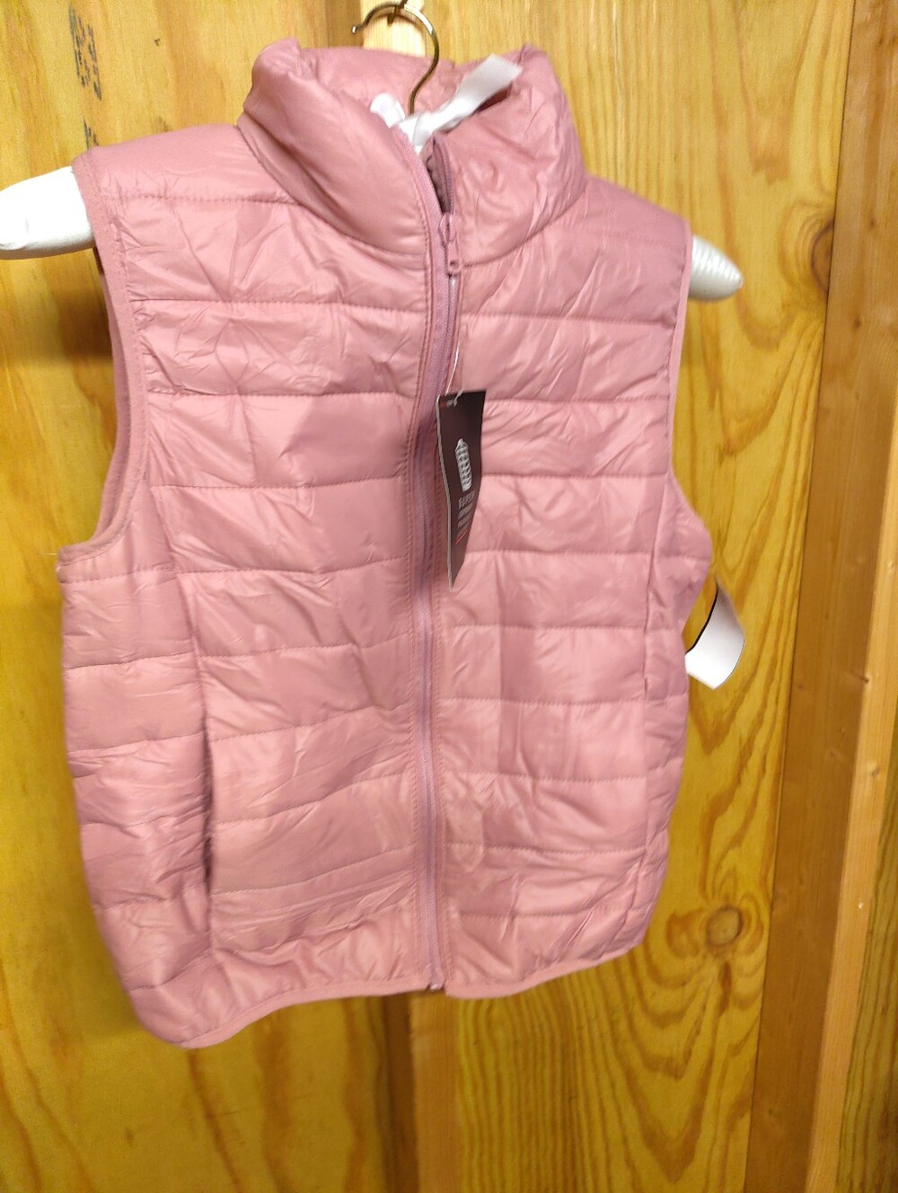 Ambiance Apparel Lightweight Packable Puffer Vest Small Dusty Pink NWT Papaya